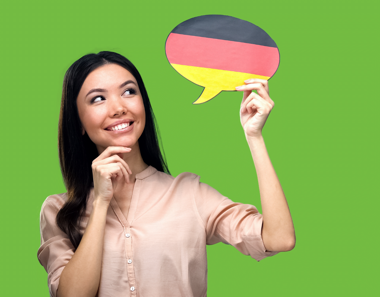 jovem estudante feliz a aprender língua germânica