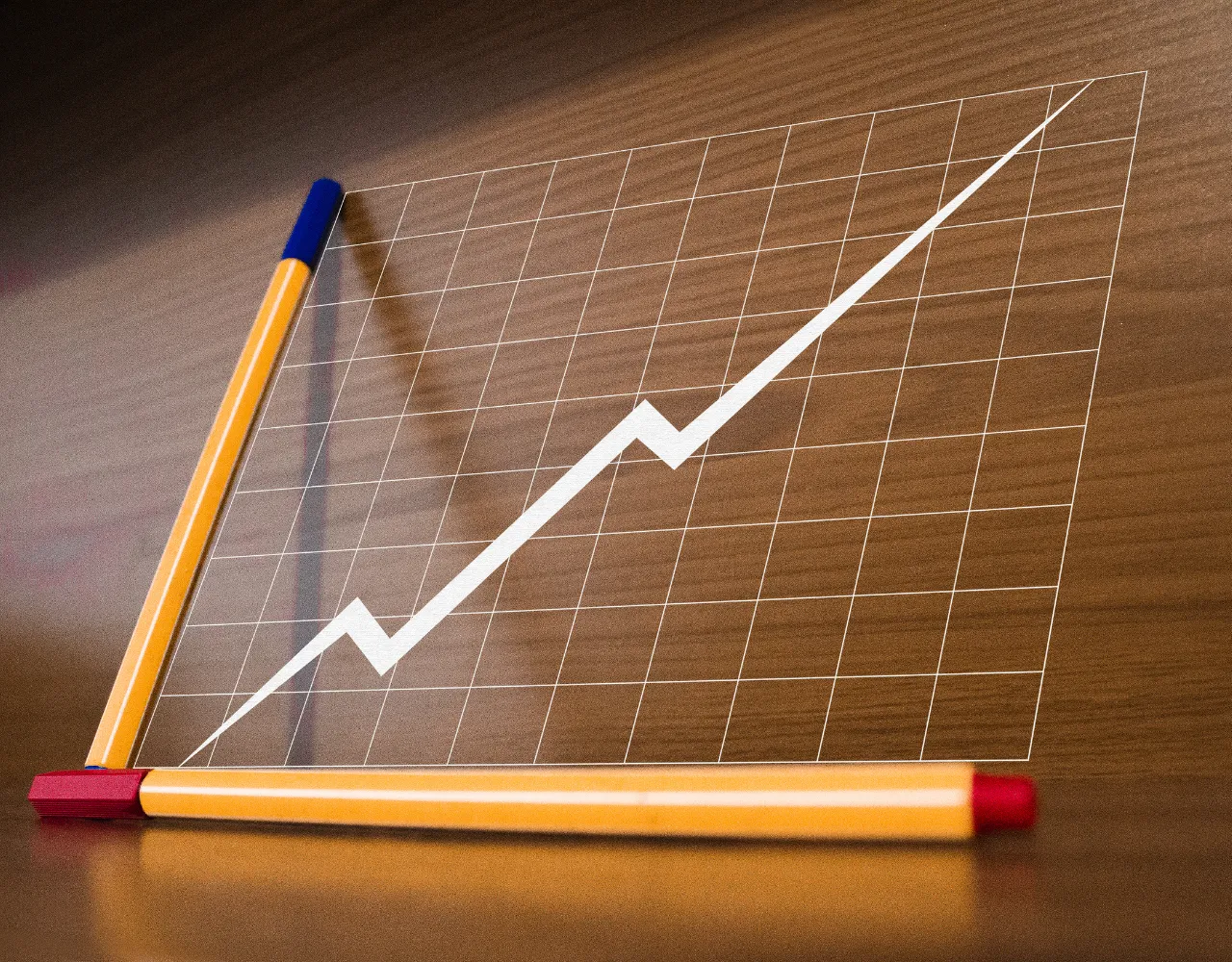 Um gráfico que mostra o crescimento de uma empresa.